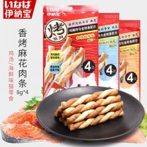 日本伊納寶妙好烤系列麻花營養(yǎng)磨牙棒雞肉條8g