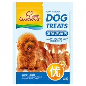 路斯狗零食優(yōu)+軟小胸肉絲200g雞肉干肉條