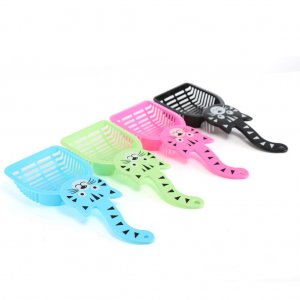 卡通圖案多色豆腐貓砂鏟12.5*28CM