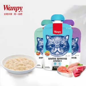 Wanpy/頑皮貓用鮮肉羹鮮封妙鮮濕糧包貓條肉泥90g