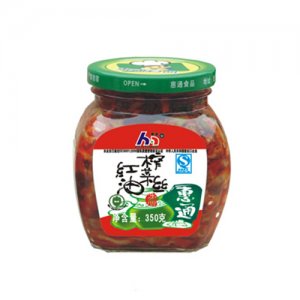 惠通紅油榨菜絲-350克瓶裝小菜