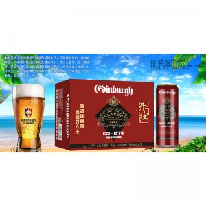 英國(guó)愛丁堡精釀原漿白啤酒500ml中國(guó)紅標(biāo)箱