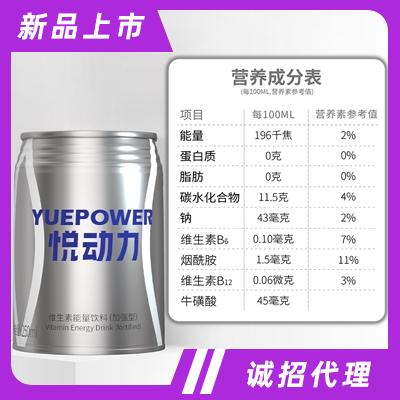 悅動力白色罐維生素能量飲料250ml飲料代理