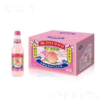 廣州1980老廣州風味蜜桃味果味汽水飲料380ml×20瓶