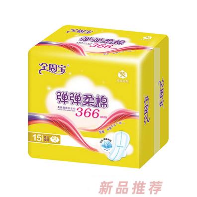 全周寶彈彈柔棉衛(wèi)生巾加長(zhǎng)夜用網(wǎng)15片366mm
