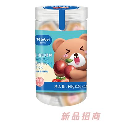 童樂貝卡通山楂棒草莓原味600g裝罐裝多種口味蜜餞食品