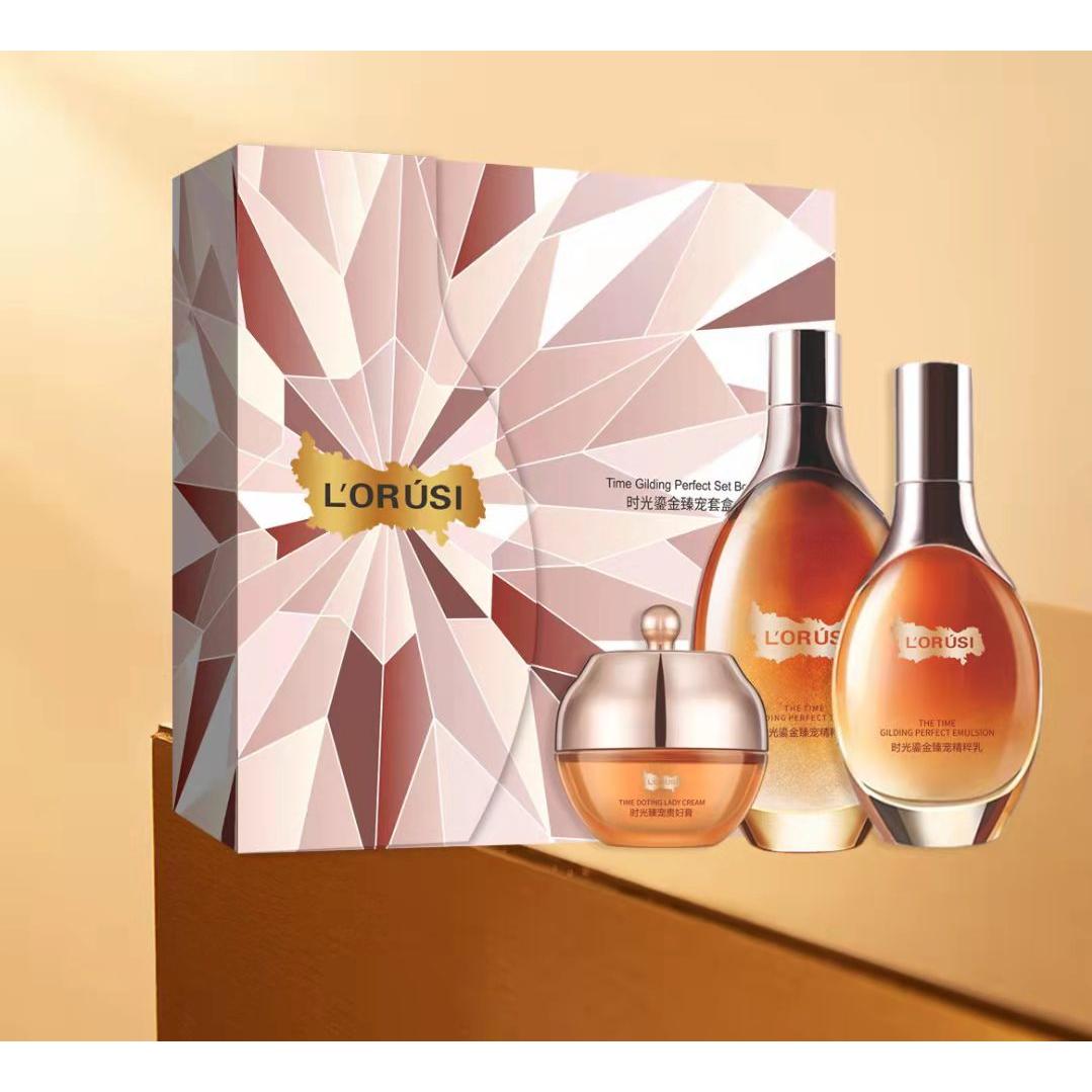 LORUSI 時光鎏金臻寵套盒精粹水乳貴婦膏OEM代工廠