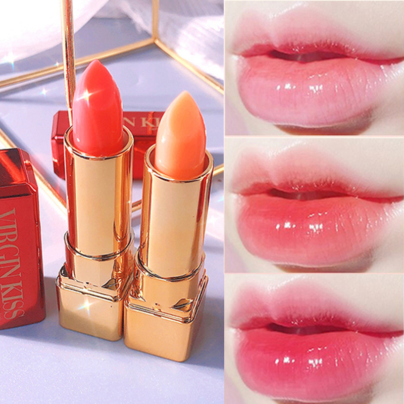 唇膏變色口紅保濕滋潤(rùn)不沾杯孕婦可用溫變唇膏紅櫻桃OEM代加工