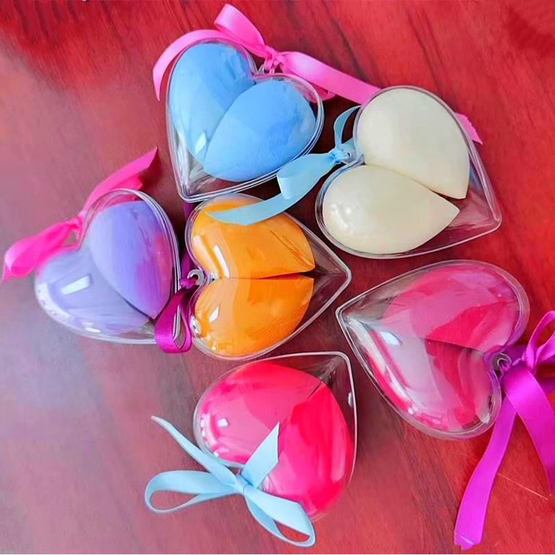 愛心絲帶盒包裝水滴斜切粉撲OEM代工廠