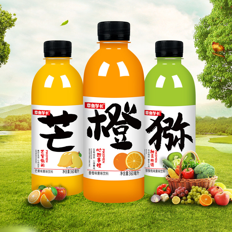 果味飲料大量批發(fā)360ml瓶裝整箱汁芒果味酸梅湯飲品商超OEM代加工