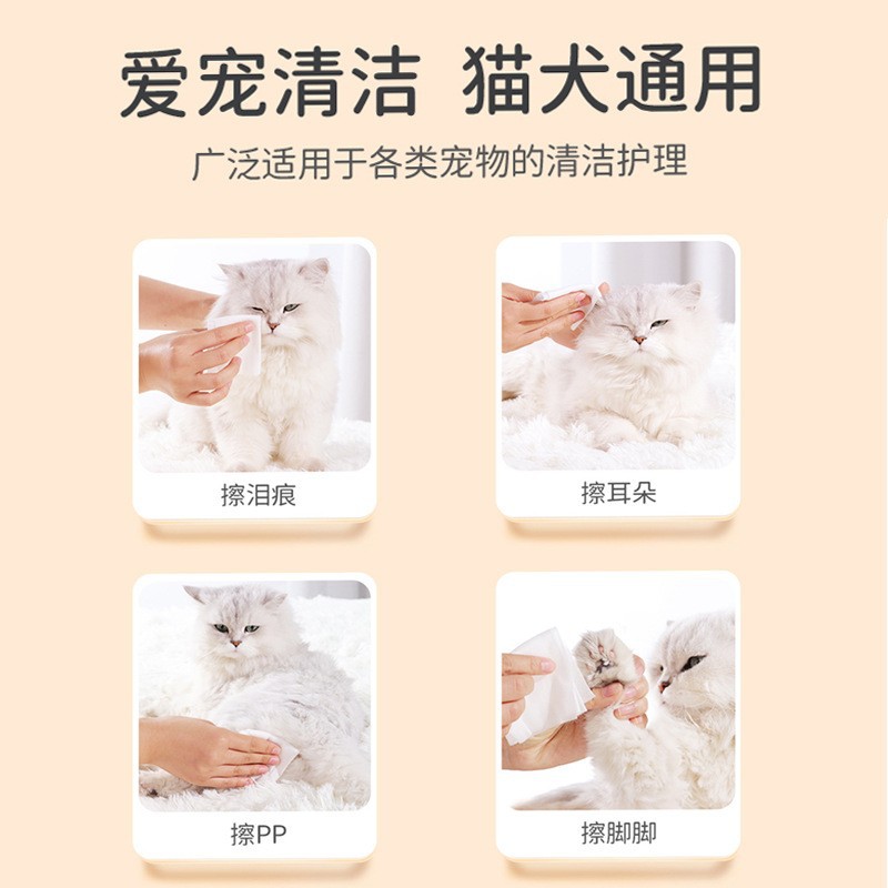 寵物護理濕巾100抽狗狗免洗清潔紙巾貓咪眼部護理擦淚漬濕巾批發(fā)OEM代加工