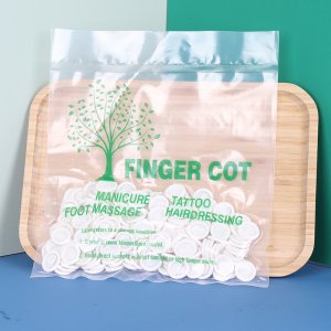 一次性乳膠手指套無(wú)粉無(wú)塵白色手指套 防護(hù)手指套