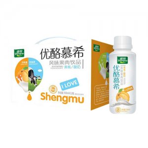 盛牧優(yōu)酪慕希酸奶飲品黃桃味350mlx12瓶