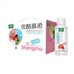 盛牧優(yōu)酪慕希酸奶飲品草莓味350mlx12瓶